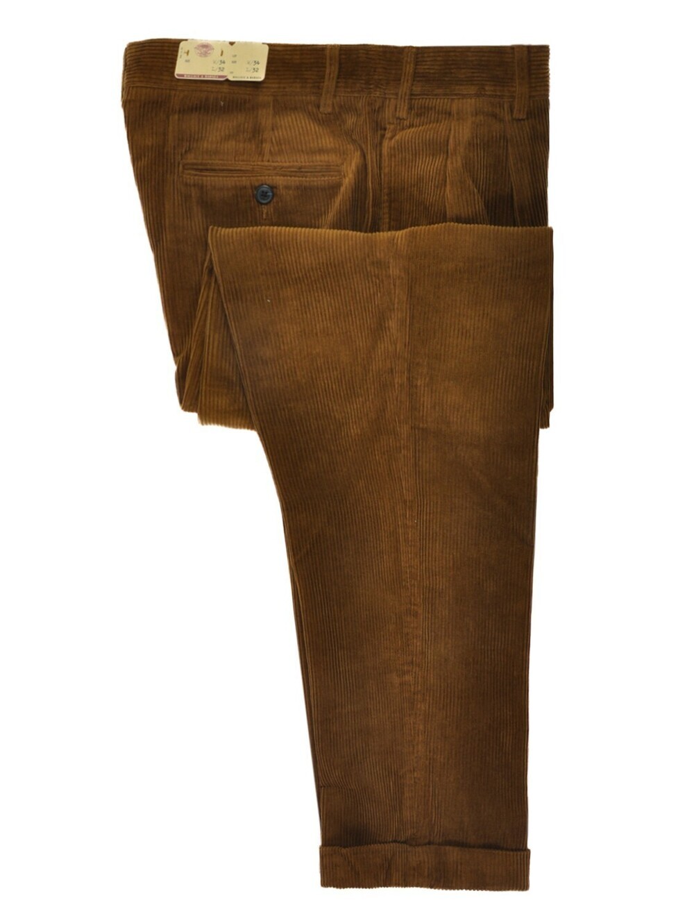 Wallace & Barnes NWT Pleated Brown Corduroy Pants 34 35849
